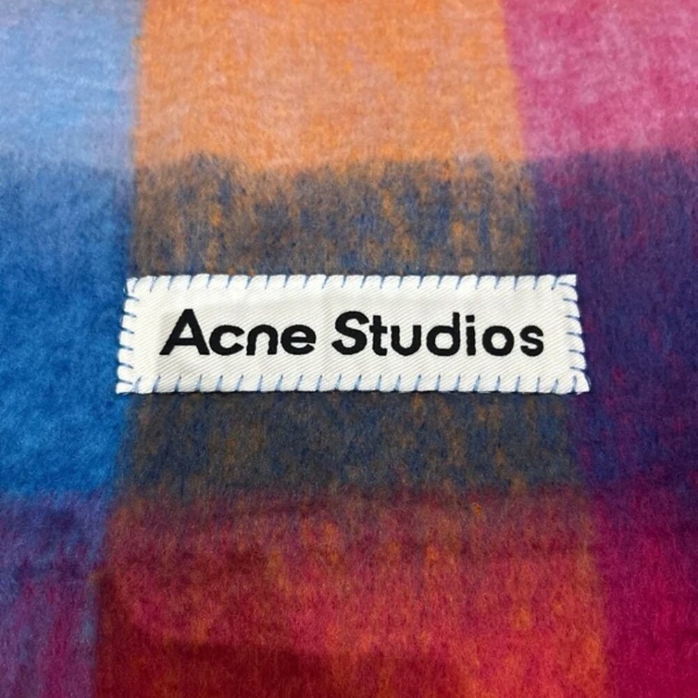 Acne Studios Multicolor Checked Wool Scarf - Picture 2 of 4